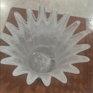 Elegant White Glass Art Vase